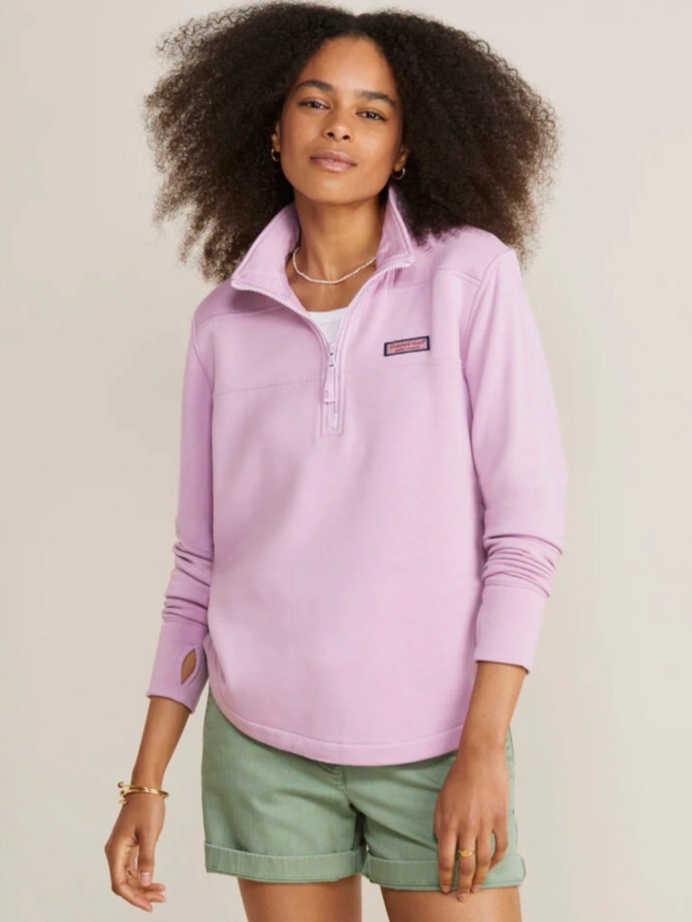 Vineyard Vines Lilac Quarter-Zip Relaxed Dreamcloth Shep Shirt